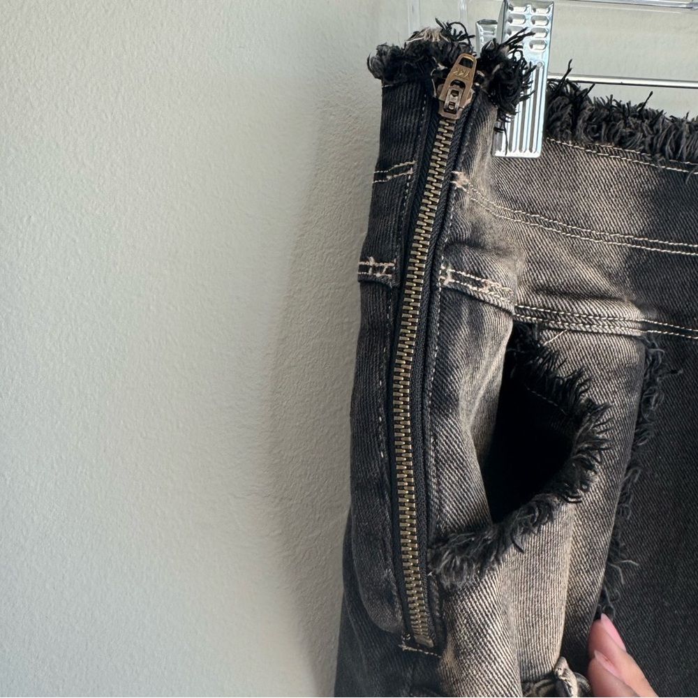 Outcast Black Wynn Denim Mini Skirt with Buckle Details and One Pocket NWT - Picture 6 of 15